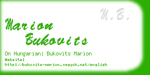 marion bukovits business card